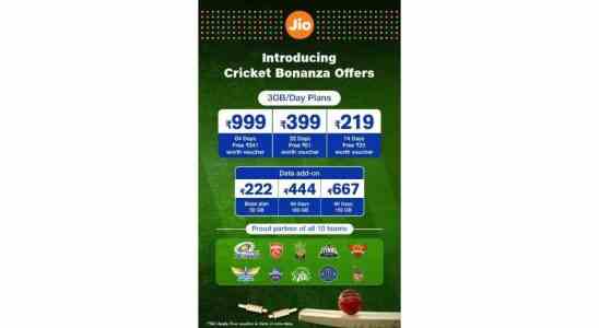 Reliance Jio kuendigte IPL Plaene ab Rs 219 an