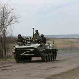 Russischer Panzer im Freiheitsmuseum in Groesbeek unkenntlich gemacht mit dem