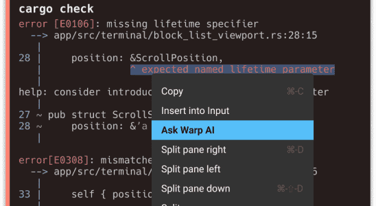 Warp bringt einen KI Bot zu seinem Terminal