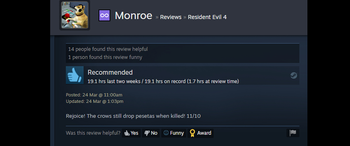 1680314432 428 Die besten Steam Reviews zum Resident Evil 4 Remake