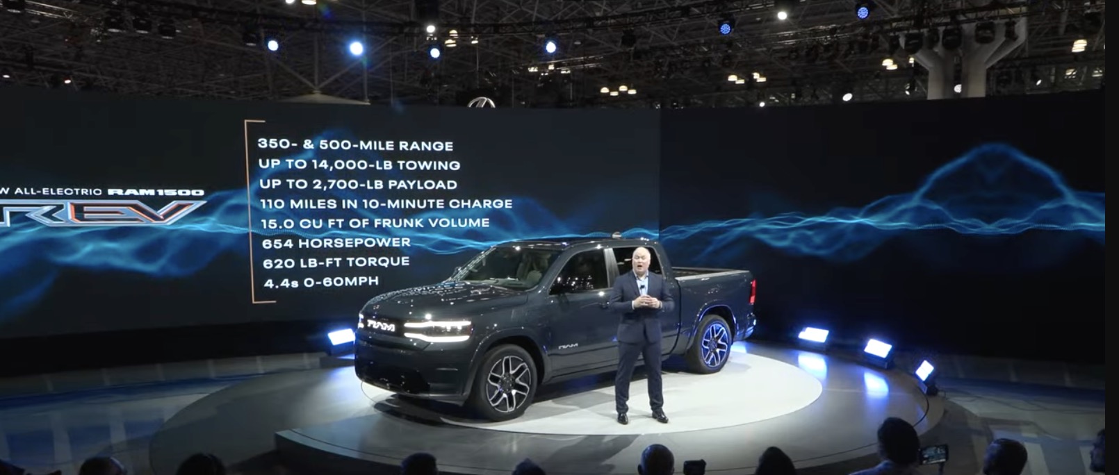 Ram Truck und Redner auf der New York Auto Show 2023 – Screenshot