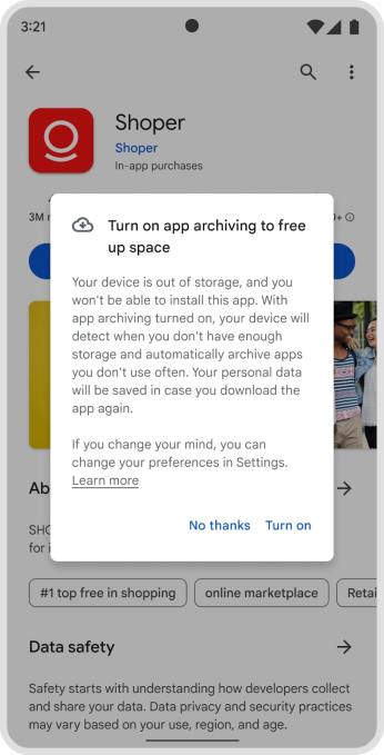 1681221474 757 Google fuehrt eine automatische Archivierungsfunktion fuer Android Apps ein um Speicherplatz