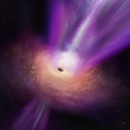 Astronomen sehen erstmals wie ein kosmischer Jet einem Schwarzen Loch