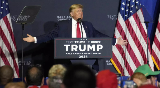 Donald Trump konzentriert sich in seiner Rede in New Hampshire