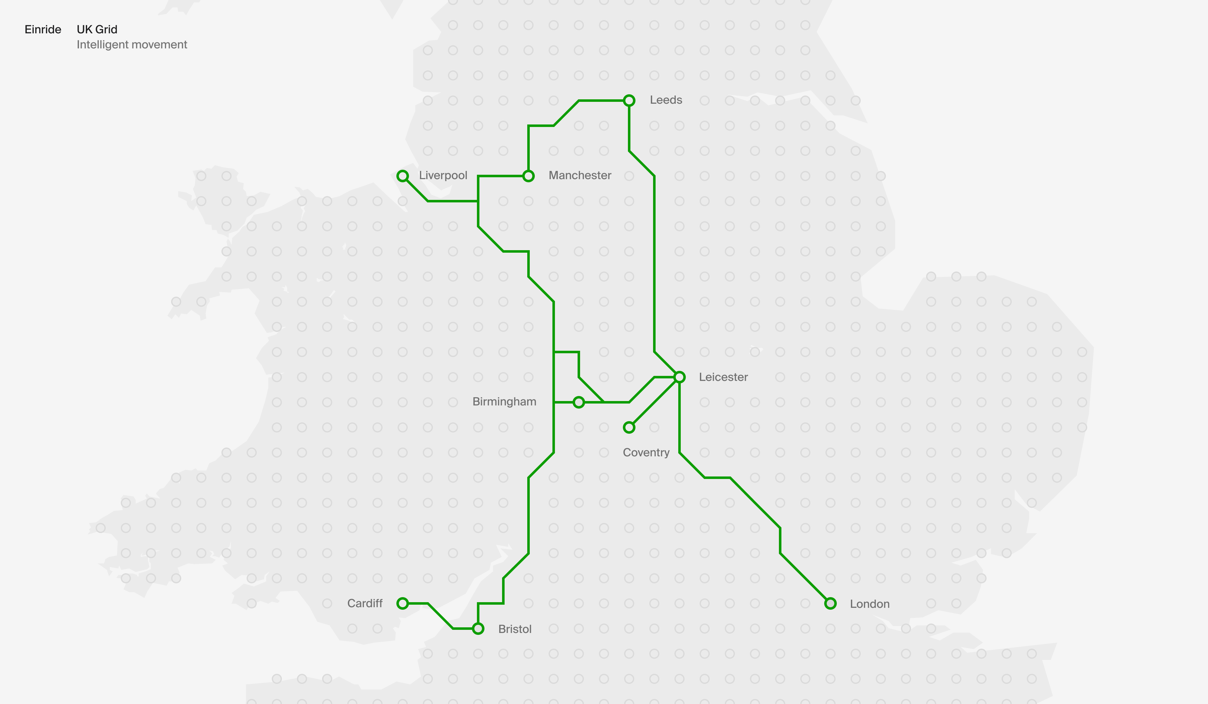 Einrides geplantes Verkehrsnetzraster