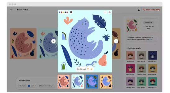 Firefly Adobe fuehrt mit Firefly generative KI in der Vektorumfaerbung