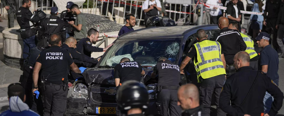 Jerusalem Die Polizei sagt 5 Verletzte bei einem Rammangriff in