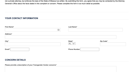 Missouri Trans ‚Snitch Form‘ down nachdem Leute es mit dem