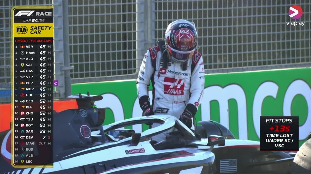 Beeld uit video: Magnussen crasht en veroorzaakt late rode vlag