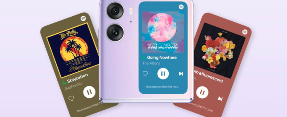 Oppo bringt Spotify Cover Screen Widget zu Find N2 Flip