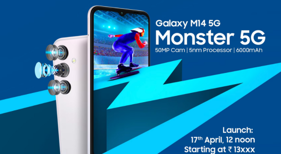 Samsung Galaxy M14 5G wird am 17 April in Indien