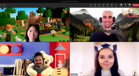 Sie koennen jetzt waehrend Microsoft Teams Meetings auf Snapchat Lenses zugreifen