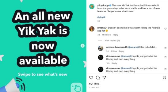 Yik Yak Benutzer protestieren gegen die Ueberarbeitung der App nach der