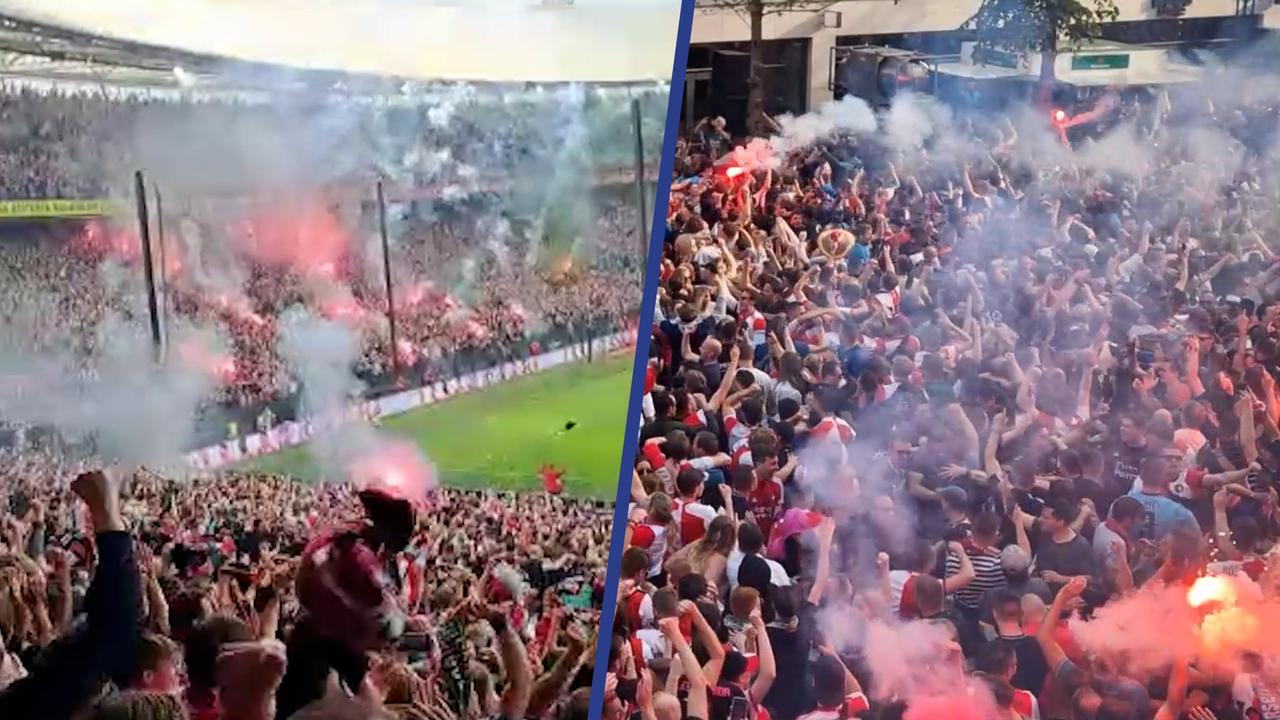 Beeld uit video: Zo reageren Feyenoord-fans na het laatste fluitsignaal