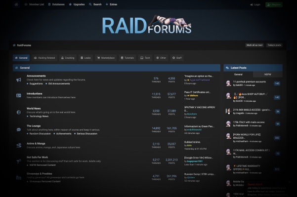 Benutzerdaten von RaidForums sind ein Jahr nach der Abschaltung des