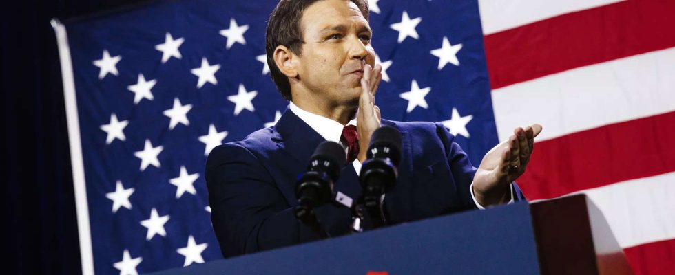 Iowa USA DeSantis wird nach chaotischem Praesidentschaftswahlkampf in Iowa New