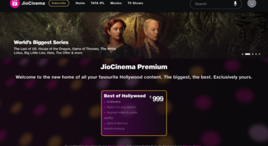 JioCinema Premium Plan gestartet Preis Angebot Abonnieren und mehr