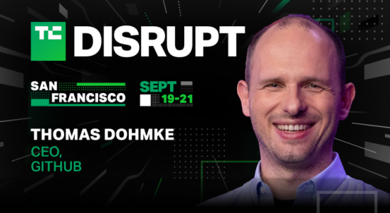 Thomas Dohmke von GitHub spricht auf der Disrupt SaaS Stage