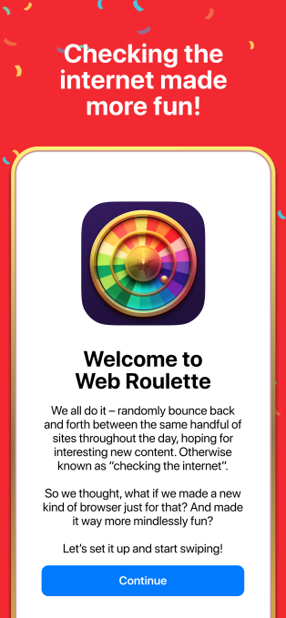 Web Roulette ist ein suechtig machender „wischbarer Webbrowser fuer die