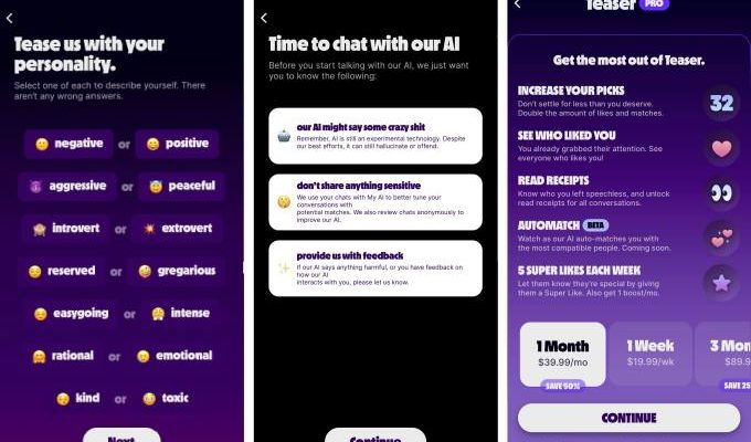 Die KI Dating App von Teaser verwandelt Sie in einen Chatbot