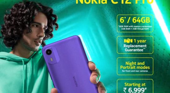 Die violette Farbvariante des Nokia C12 Pro wurde in Indien