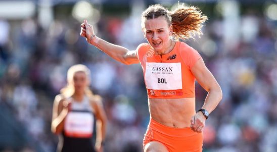 Femke Bol laeuft ueberzeugend und gewinnt 400 Meter bei FBK