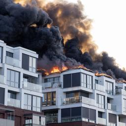 Grossbrand im Apartmentkomplex Amsterdam Ost Kreuzung Amstel geschlossen Innere