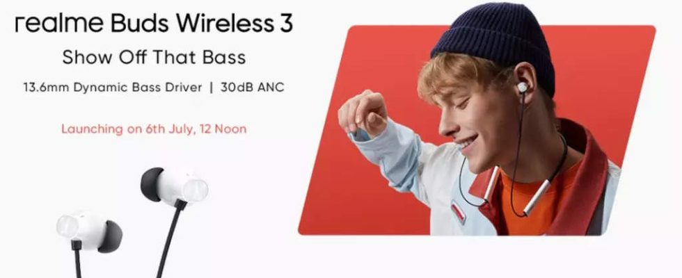 Realme Buds Wireless 3 Bluetooth Kopfhoerer mit ANC werden am 6