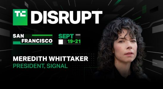 Signal spricht auf der Security Stage von Tech Disrupt 2023