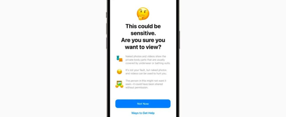iOS 17 erweitert den Schutz vor unerwuenschten Bildern auf alle