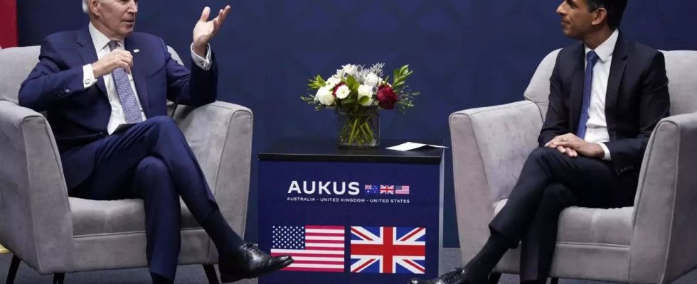 Indopazifischer Raum steht auf der Tagesordnung der Biden Sunak Gespraeche in Grossbritannien