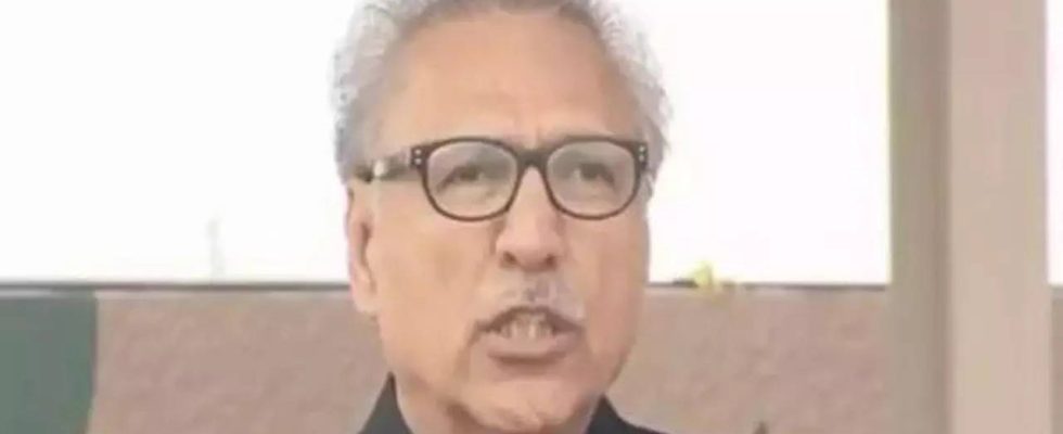 Arif Alvi Pakistans Praesident Alvi ruft bei den Feierlichkeiten zum