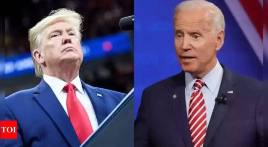 Biden und Trump liegen in einem moeglichen Rueckkampf im Jahr