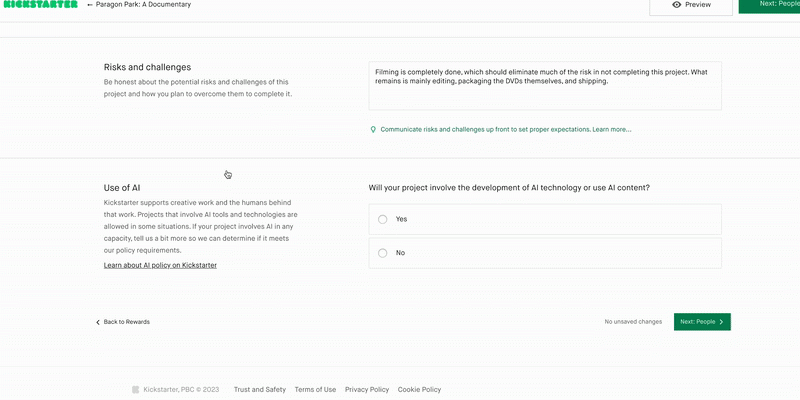 Kickstarter verlangt von generativen KI Projekten die Offenlegung zusaetzlicher Informationen