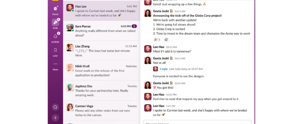 Slack erhaelt ein umfassendes Redesign und fuehrt Direktnachrichten im WhatsApp Stil