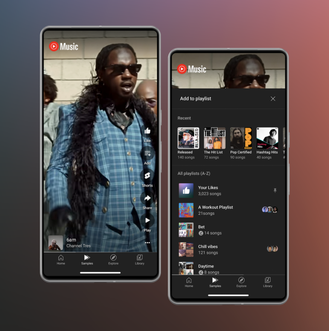 YouTube Music fuegt einen Kurzvideo Feed im TikTok Stil „Samples hinzu