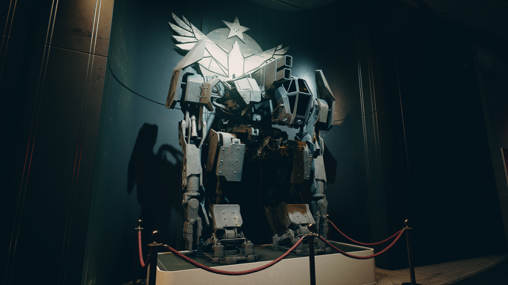 Ein Mech aus dem Koloniekrieg in Starfield.