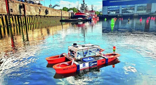 IIT Madras Das Oberflaechenboot der IIT Madras Studenten landet bei der