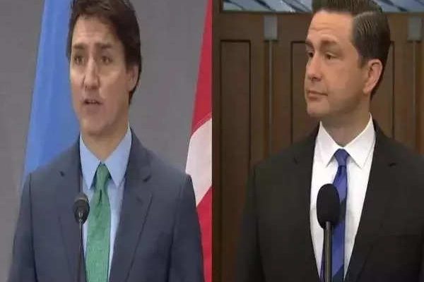 Pierre Poilievre bevorzugte Wahl fuer Premierminister Justin Trudeau liegt dahinter