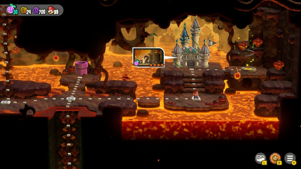 Ein Bild, das die Karte des Deep Magma Bog in Super Mario Bros. Wonder als Teil einer Rangliste aller Welten zeigt, von der schlechtesten zur besten.