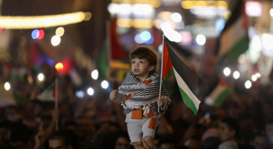 Jordanien Jordanien zerstreut pro palaestinensische Demonstranten auf dem Weg zur Grenze