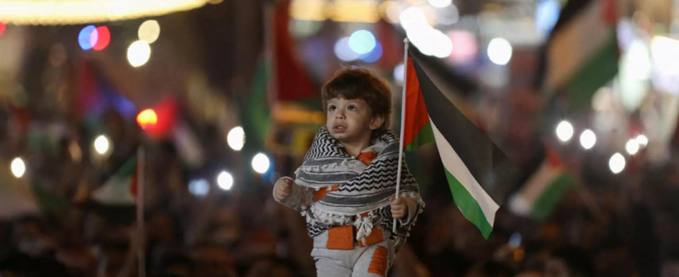 Jordanien Jordanien zerstreut pro palaestinensische Demonstranten auf dem Weg zur Grenze