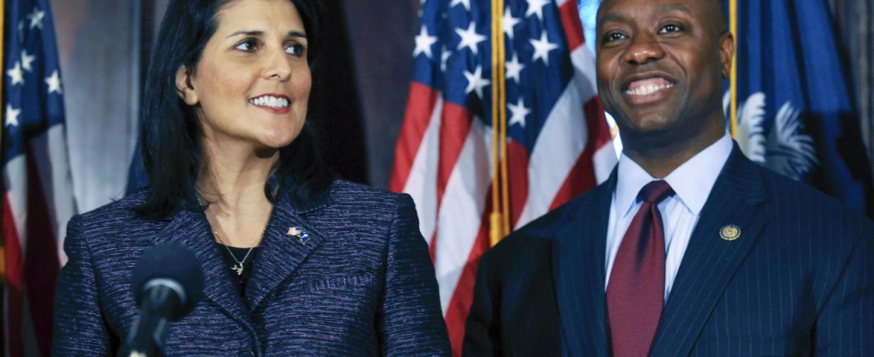 Nikki Haley und Tim Scott suchen die Unterstuetzung ihres Heimatstaates