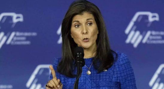 Palaestina Nikki Haley wirft Donald Trump vor bei einer Veranstaltung