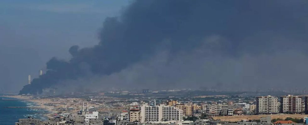 Raketen Raketenbeschuss auf Israel verzoegert Pressekonferenz der US Senatoren