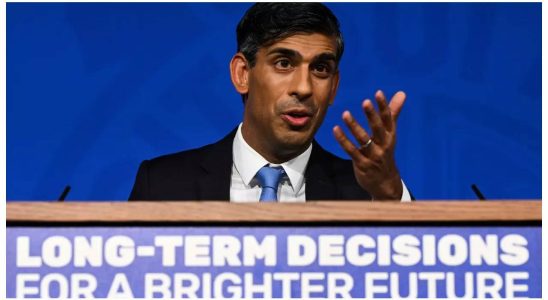 Rishi Sunak Der britische Premierminister Rishi Sunak mobilisiert seine Konservativen