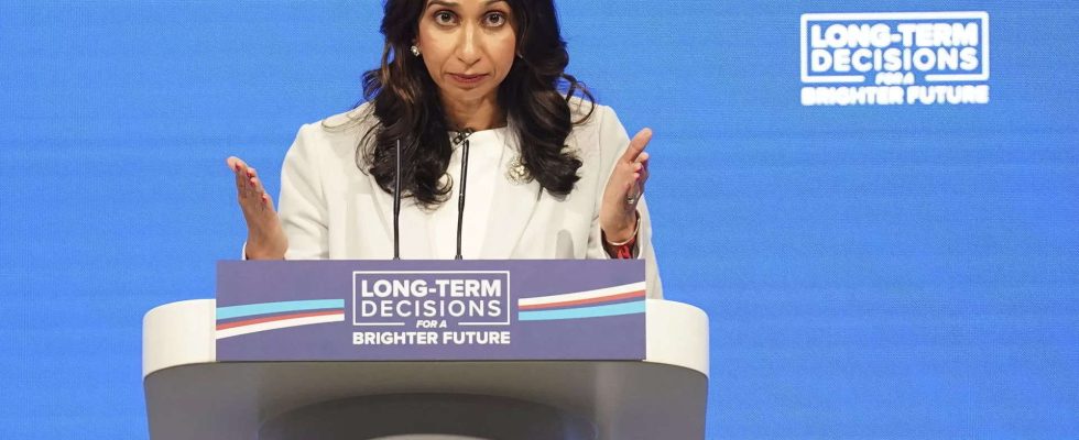 Suella Braverman Der aufruehrerische Tory ahmt die Rhetorik des US amerikanischen