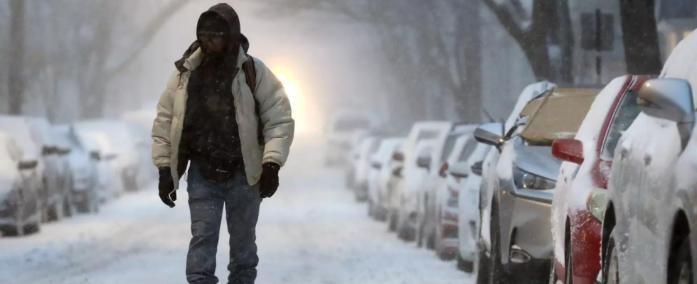 Temperatur Die Temperatur in den USA sinkt da die arktische