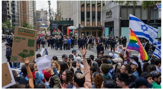 „Sie alle muessen jetzt sterben Pro palaestinensische Demonstranten stossen in New