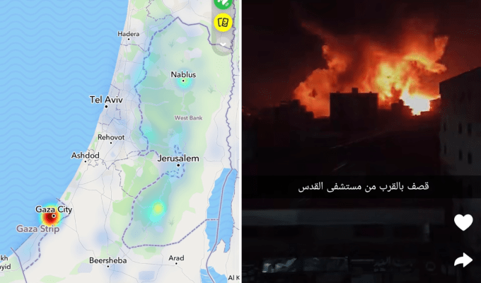 Menschen wenden sich an Snap Map um Perspektiven aus Gaza